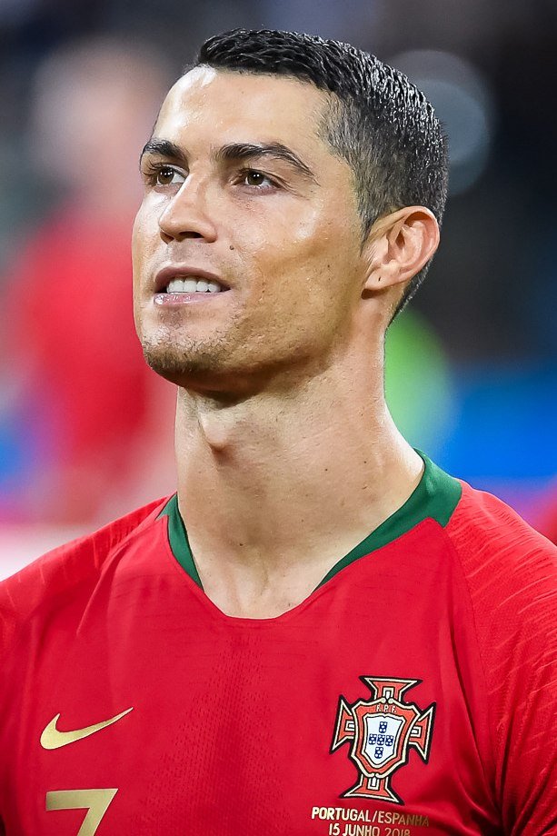 Cristiano Ronaldo no jogo de Portugal contra a Espanha em 2018